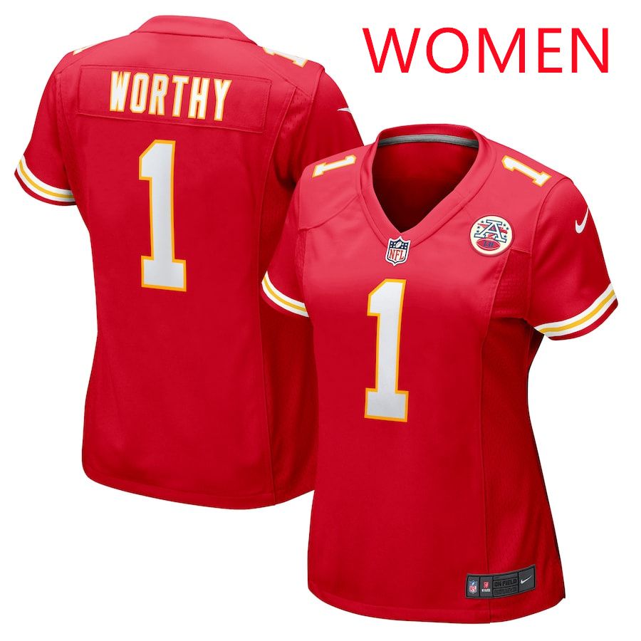 Women Kansas City Chiefs #1 Xavier Worthy Red 2025 Nike Game NFL Jersey